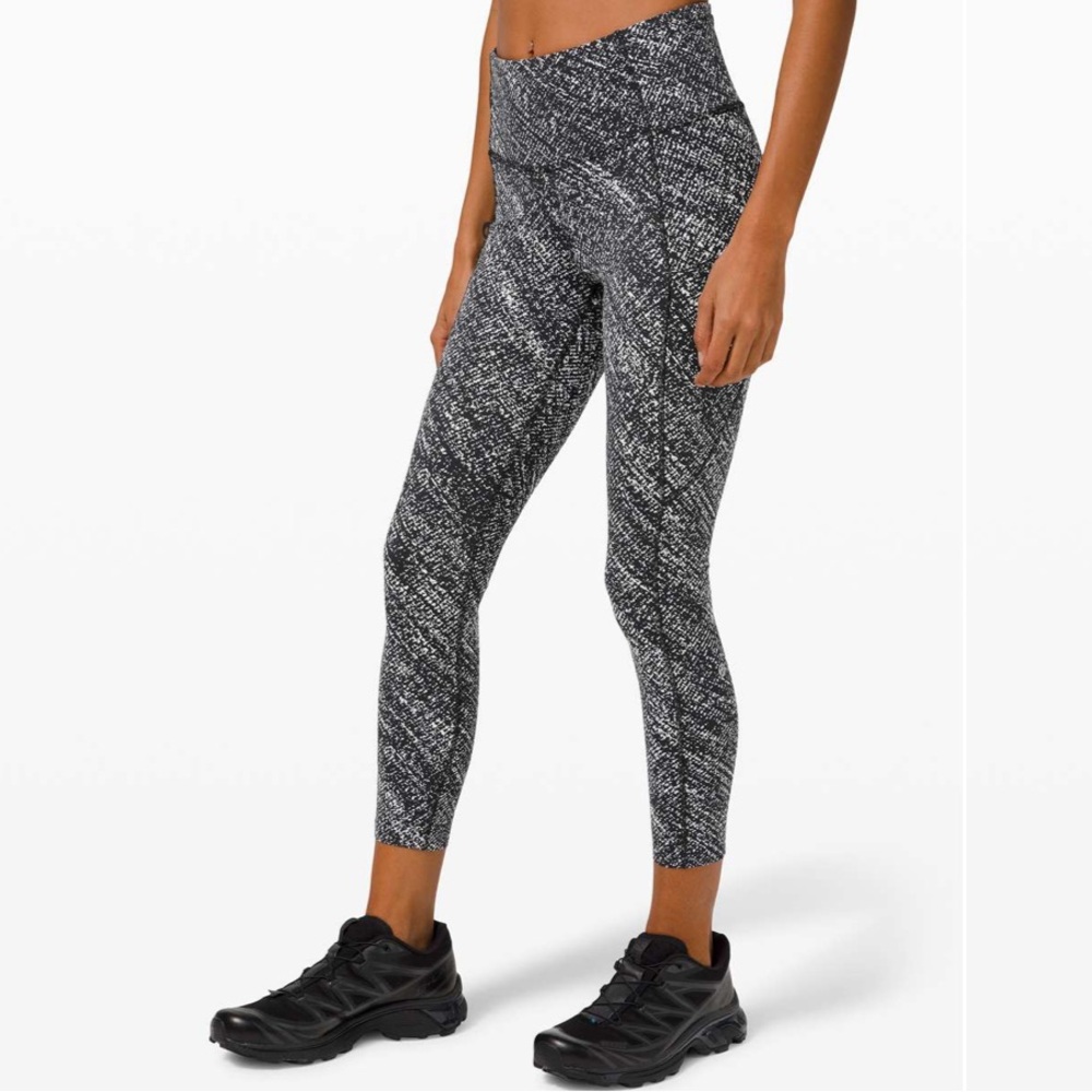 Lululemon Fast and Free High-Rise Crop 23" Sz 8 NEW
Speckle Sprint Alpine Black